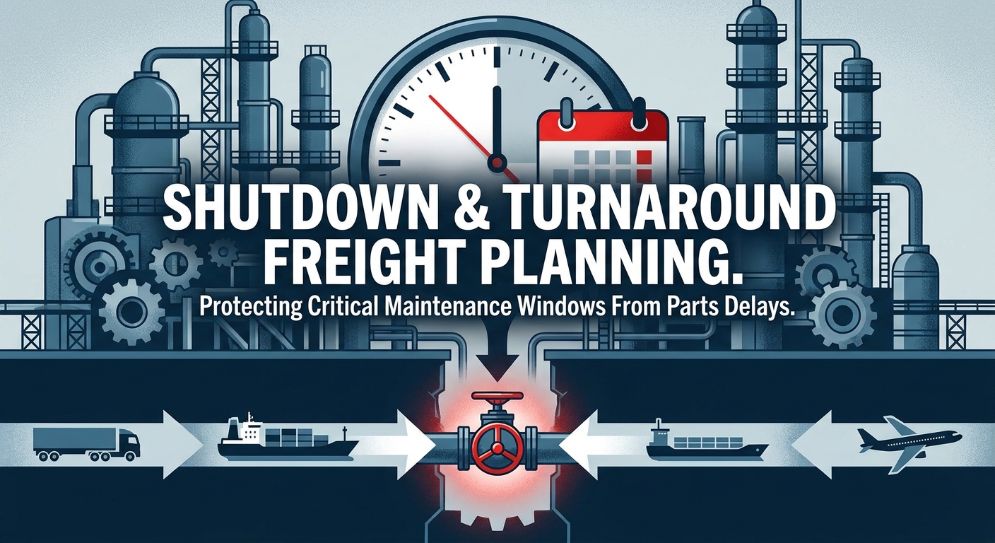 Industrial refinery turnaround with heavy equipment and inbound freight planning