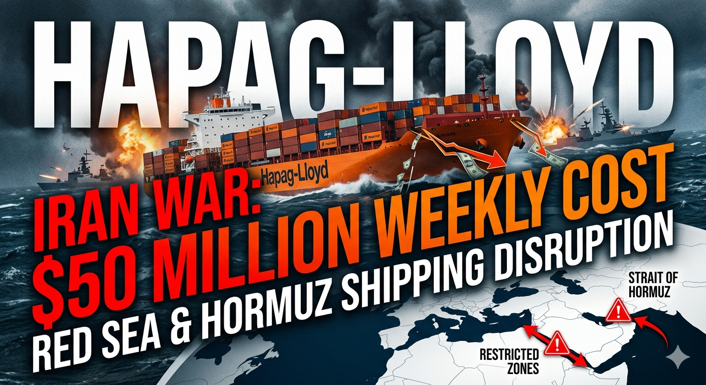 Container ship at sea amid major Middle East shipping disruption