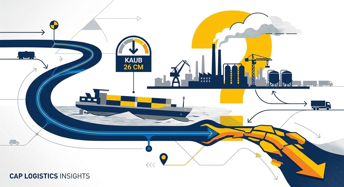 Low water on the Rhine constraining inland barge freight in Germany